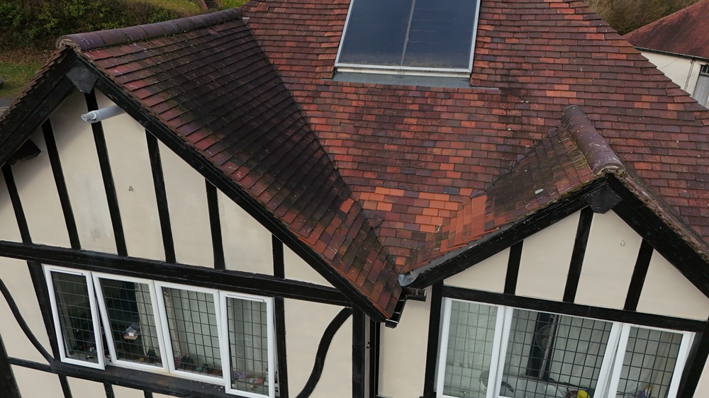 An aerial view of a house